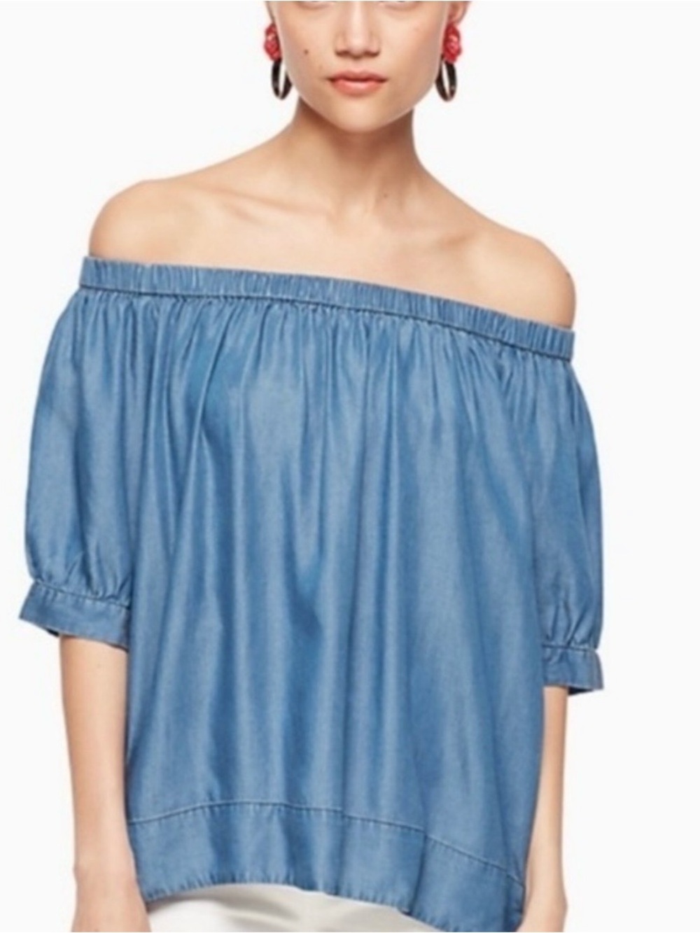 Broome Street by Kate Spade chambray off the shoulder blouse